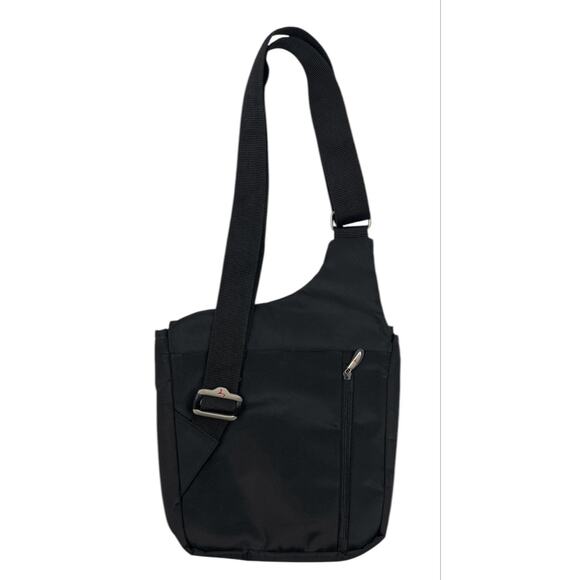 Travelon Crossbody Sling Backpack Anti Theft Travel Bag Black Adjustable Strap - Picture 2 of 13